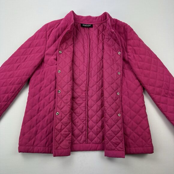 Briggs New York Women’s Quilted Snap Jacket Pink XL Lightweight Casual Coat - Picture 4 of 11